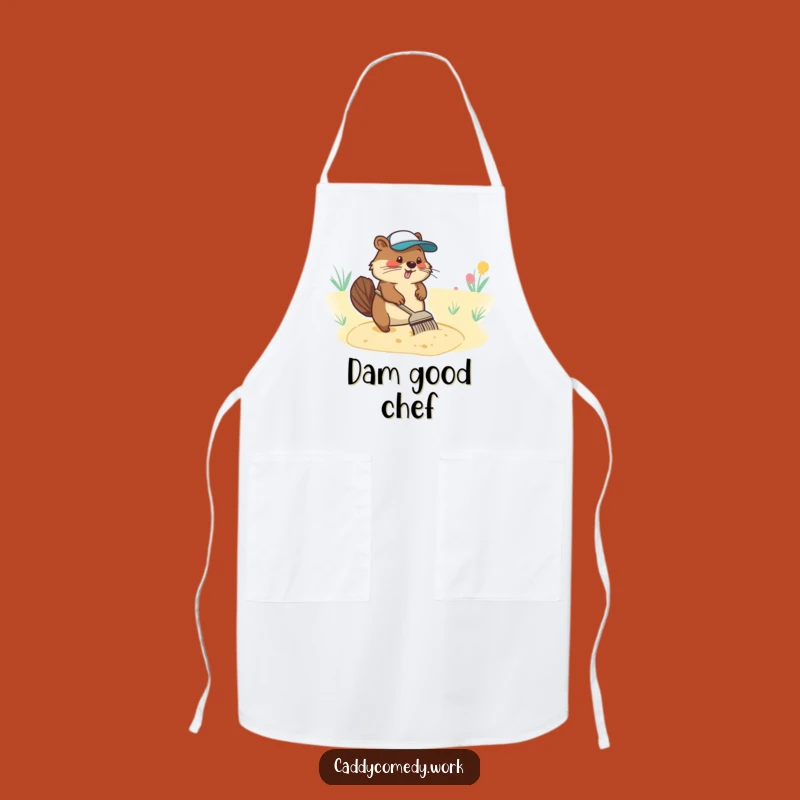 Funny Beaver Golfer Apron: Diligent Character Raking Sand Trap Fun
