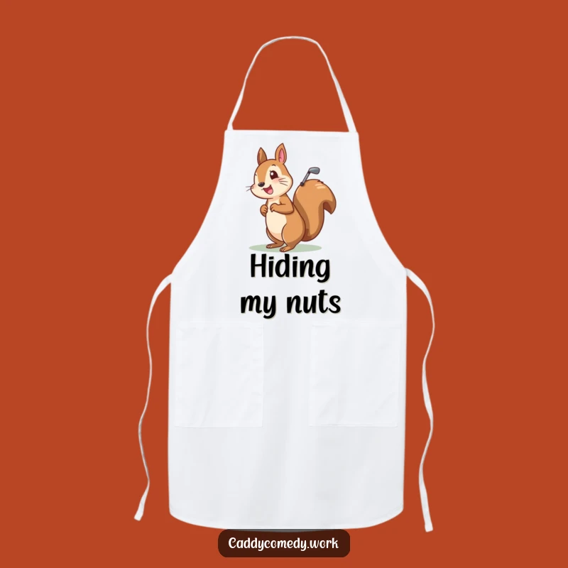 Funny Squirrel Golfer Apron: Cheerful Character Golf Bag Kitchen Fun