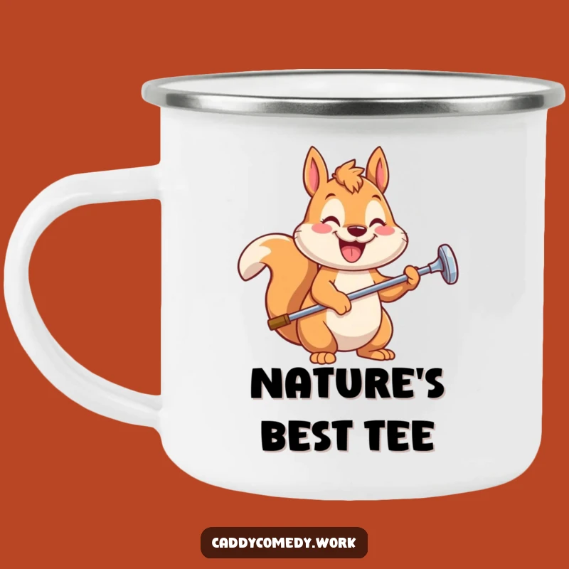 Funny Squirrel Golfer Camping Mug - Rugged and Hilarious for Outdoor Adventures!