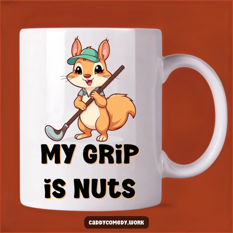 Funny Squirrel Golfer Caddying Mug - Adorable Animal Golf Gift Idea