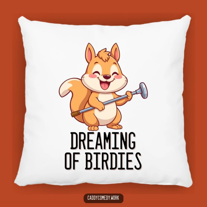 Funny Squirrel Golfer Pillow - Cozy and Hilarious Accent Pillow for Golfers and Animal Fans!