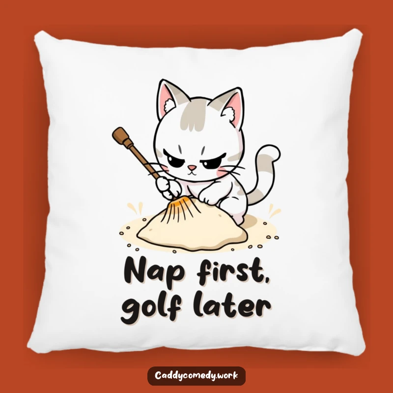 Funny Cat Golfer Pillow - Cozy & Meticulous Comfort
