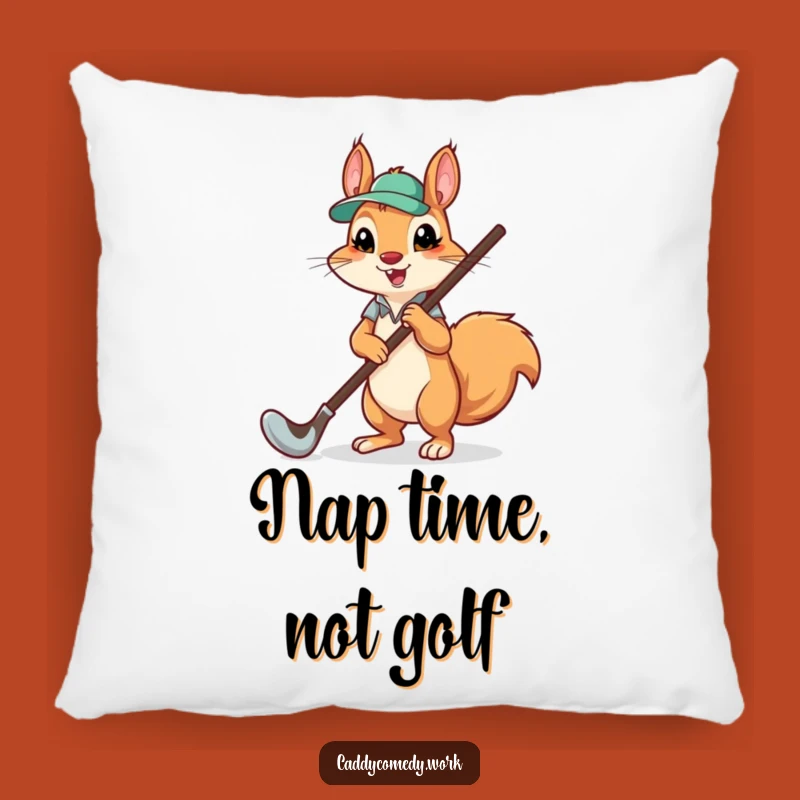 Funny Squirrel Caddy Pillow - Cozy & Hilarious Golf Decor