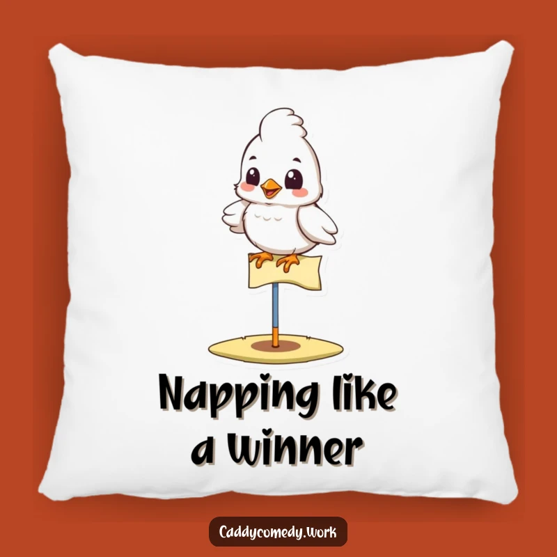 Funny Bird Golfer Pillow - Cozy and Cheerful Accent Pillow for Golf and Bird Fans!