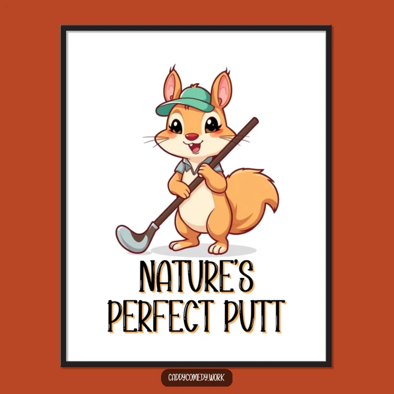 Funny Squirrel Golf Digital Art - Humorous Caddying Wall Decor