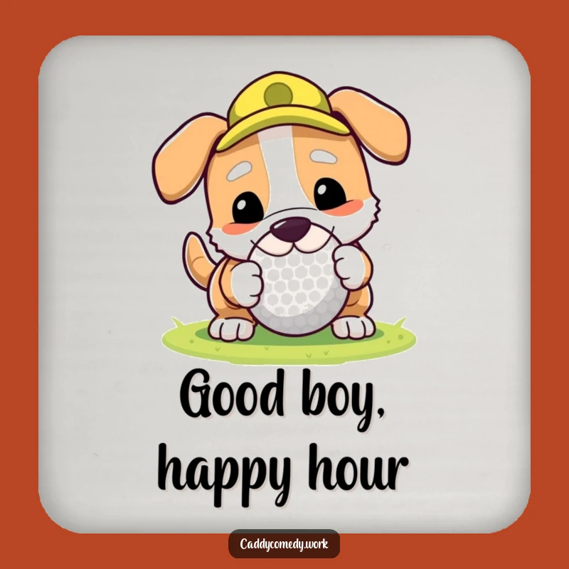 Funny Dog Golf Coaster - Playful Surface Protection