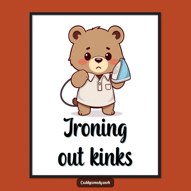 Funny Bear Golfer Poster - Humorous Wall Art for Determined Golfers!