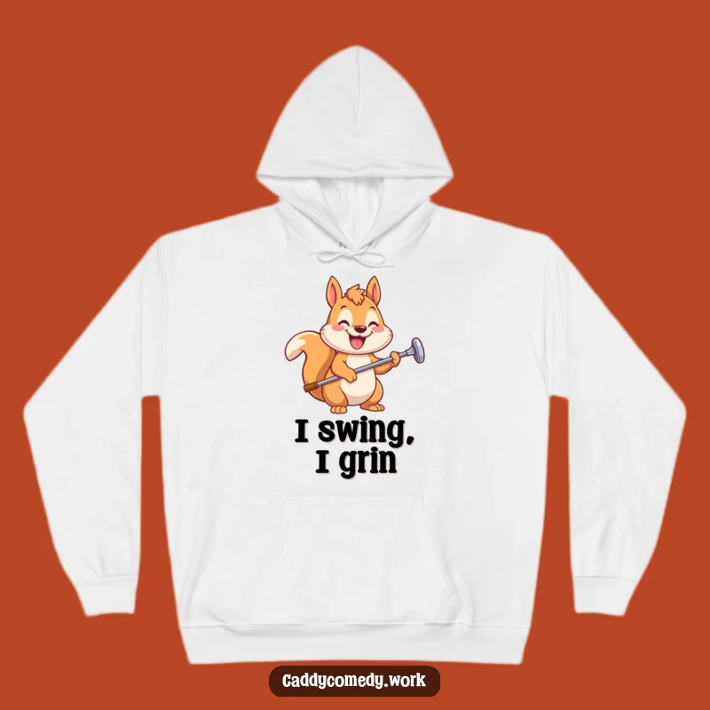 Funny Squirrel Golfer Hoodie - Warm and Hilarious Apparel for Golfers and Nature Lovers!