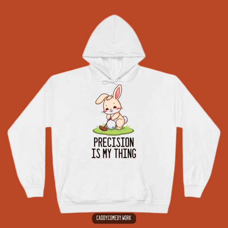 Funny Rabbit Golfer Hoodie: Playful Character Putting Golf Warm Gift