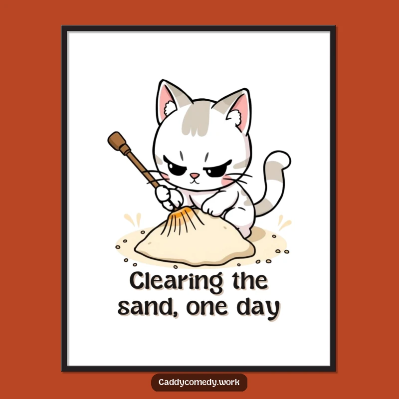 Focused Cat Golf Art: Free Printable Wall Decor for Golf Enthusiasts!