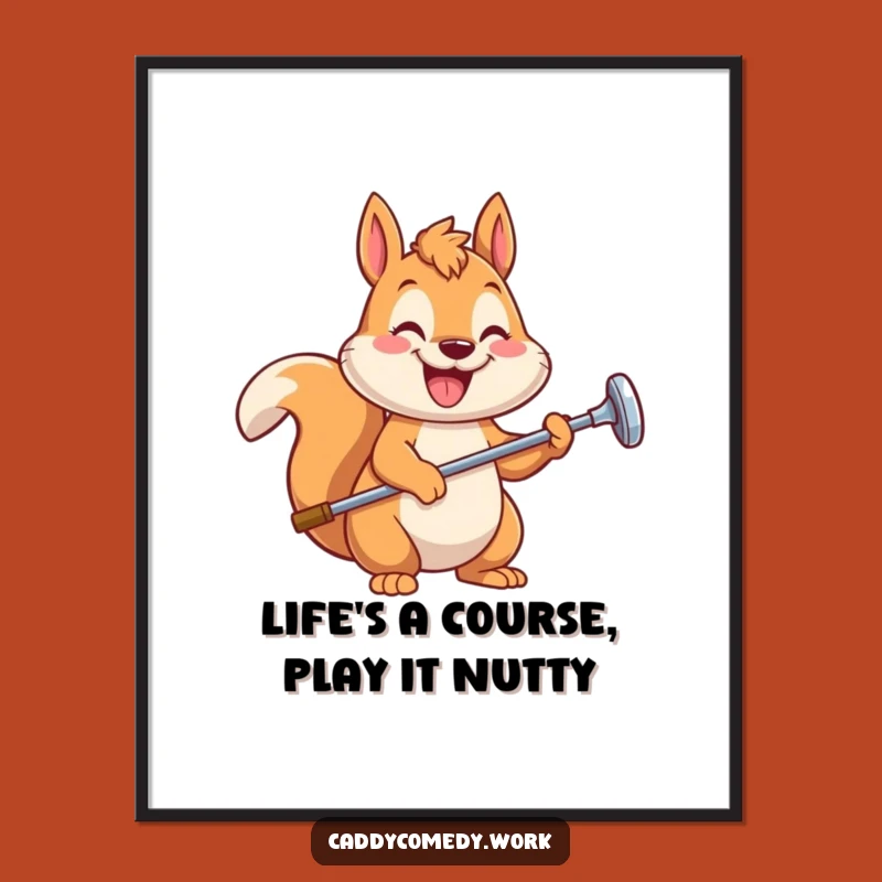 Free Printable Squirrel Golfer Wall Art - Hilarious Downloadable Decor for Golf Dads