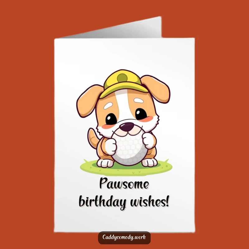 Playful Dog Golf Card: Free Printable Birthday Wishes for Dog Lovers!
