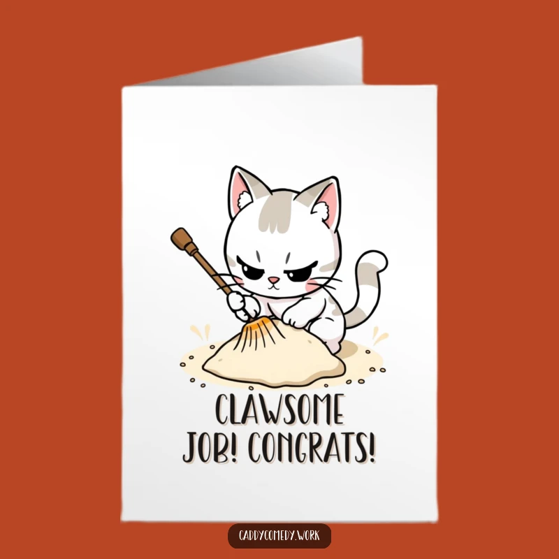 Free Printable Cat Golf Card: Congrats on a Flawless Round!