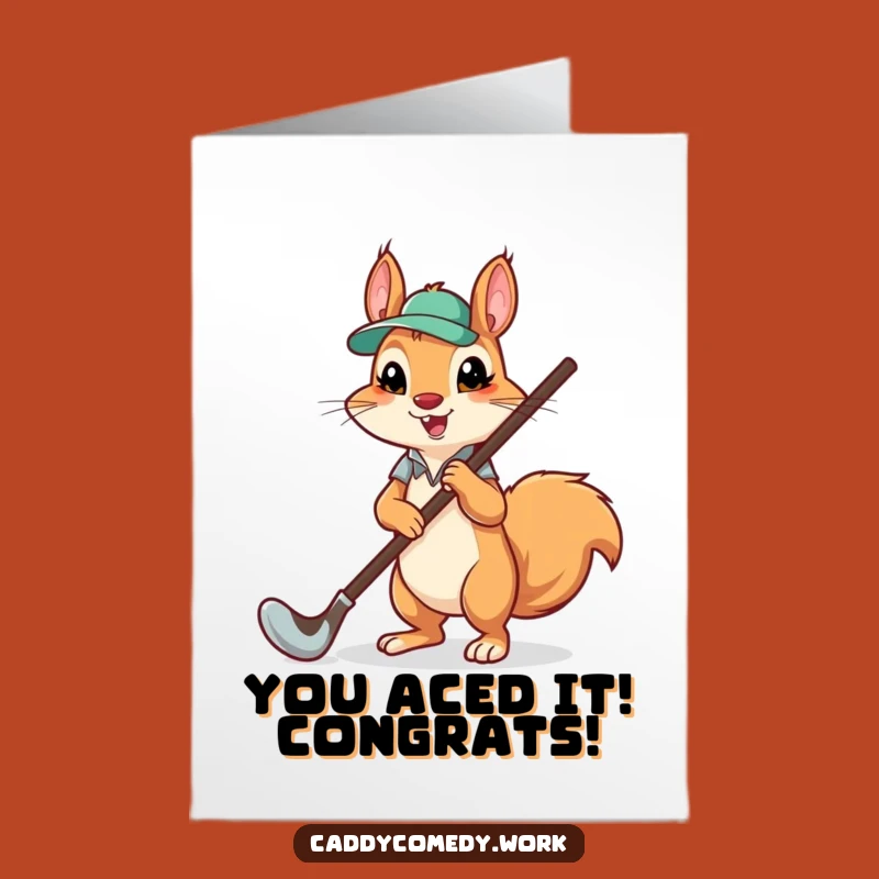 Free Printable Squirrel Golf Card: Congrats on Your Big Win!