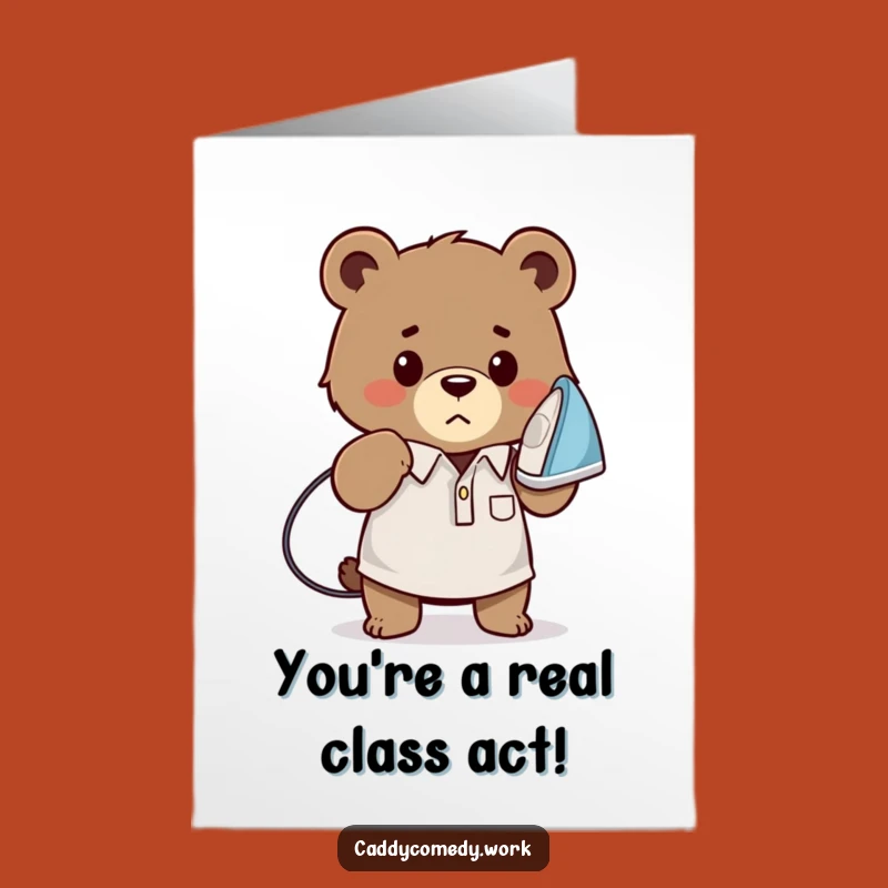 Free Printable Bear Golfer Congrats Card - Funny Downloadable for Polished Wins