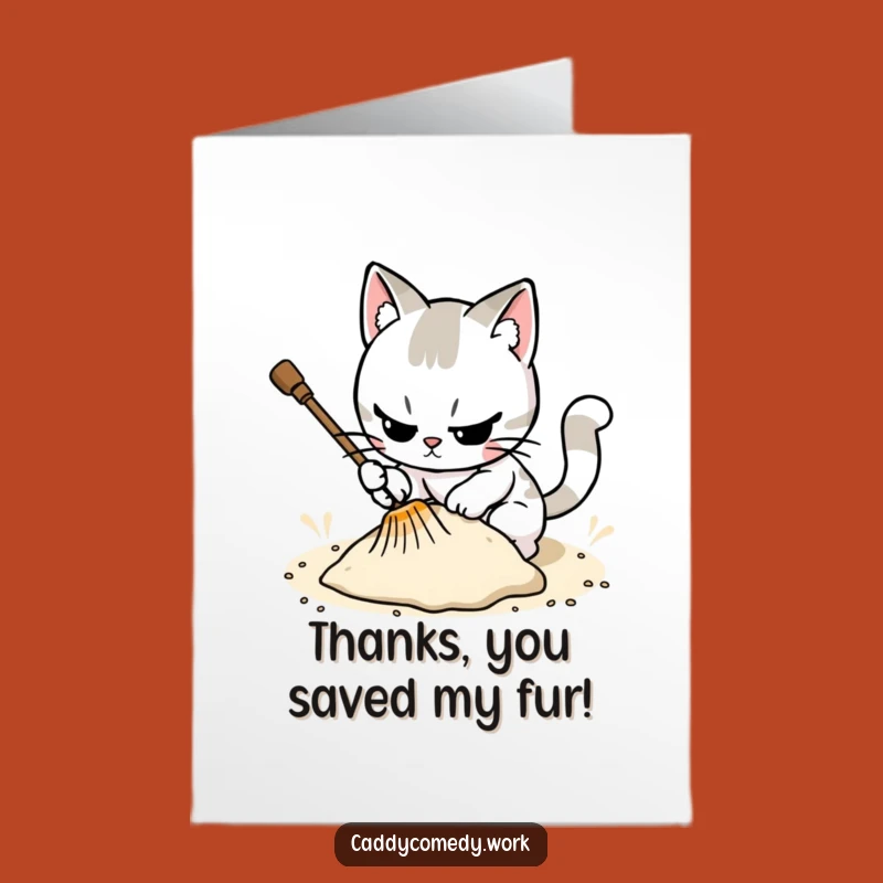 Thank You Cat Golf Card: Free Printable Thanks for the Excellent Course!