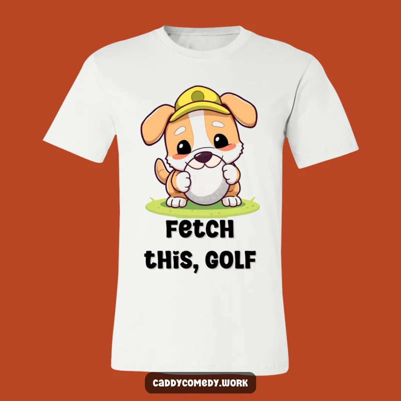 Funny Dog Golf T-Shirt - Playful Nose Roll Tee
