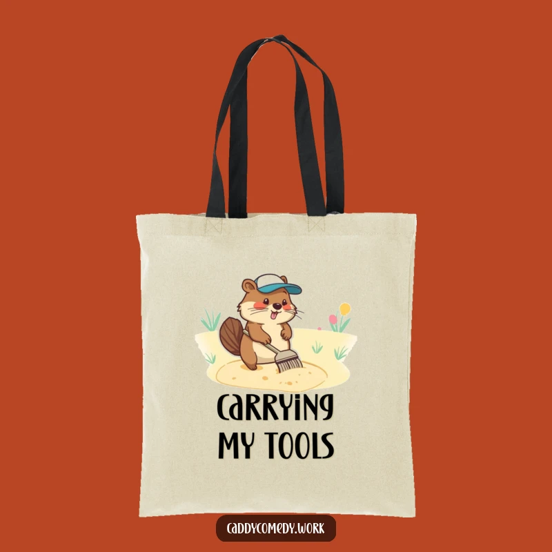Funny Beaver Golfer Tote Bag: Diligent Character Raking Bag Carryall